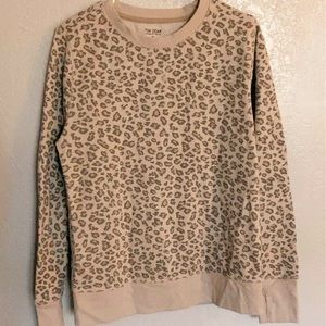 Cheetah print athletic sweatshirt